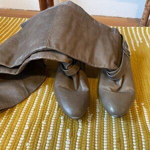 Gray Leather Chinese Laundry Knee-high Boots 8.5